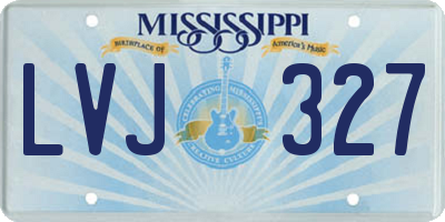 MS license plate LVJ327