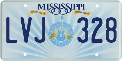 MS license plate LVJ328