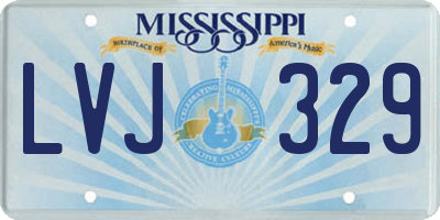 MS license plate LVJ329