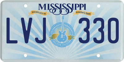 MS license plate LVJ330