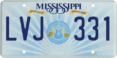 MS license plate LVJ331