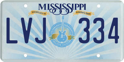 MS license plate LVJ334