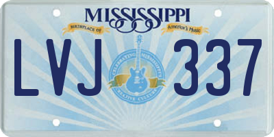 MS license plate LVJ337