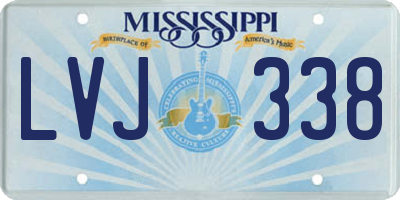 MS license plate LVJ338