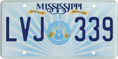 MS license plate LVJ339
