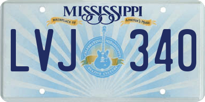 MS license plate LVJ340