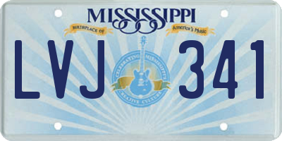 MS license plate LVJ341