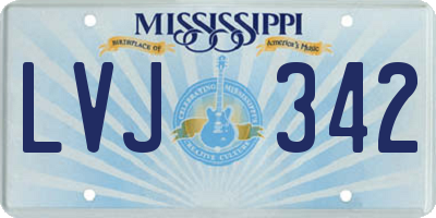 MS license plate LVJ342