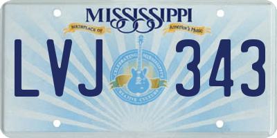 MS license plate LVJ343