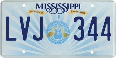 MS license plate LVJ344