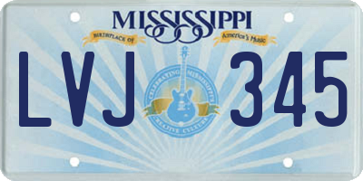 MS license plate LVJ345