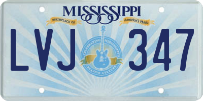 MS license plate LVJ347