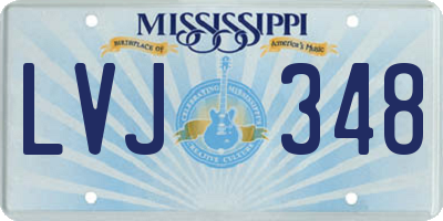 MS license plate LVJ348