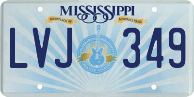 MS license plate LVJ349