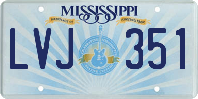 MS license plate LVJ351