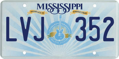 MS license plate LVJ352