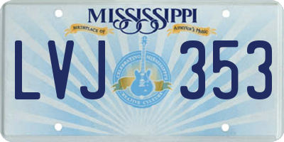 MS license plate LVJ353