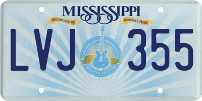MS license plate LVJ355