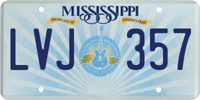 MS license plate LVJ357