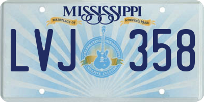 MS license plate LVJ358