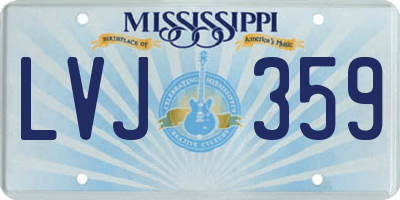 MS license plate LVJ359