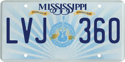 MS license plate LVJ360