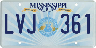 MS license plate LVJ361