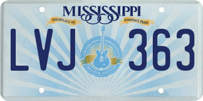 MS license plate LVJ363