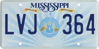MS license plate LVJ364
