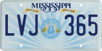 MS license plate LVJ365