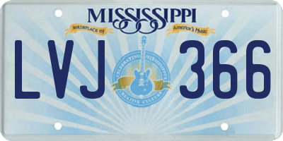 MS license plate LVJ366