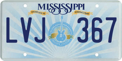 MS license plate LVJ367