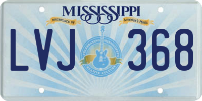 MS license plate LVJ368