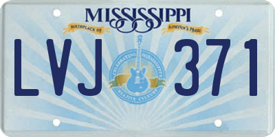 MS license plate LVJ371