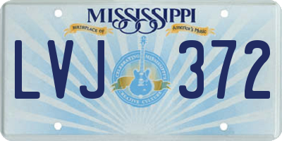 MS license plate LVJ372