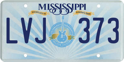 MS license plate LVJ373