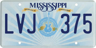 MS license plate LVJ375