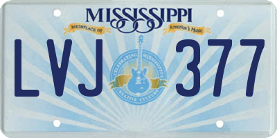 MS license plate LVJ377