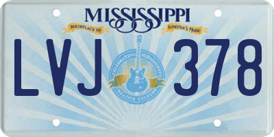 MS license plate LVJ378