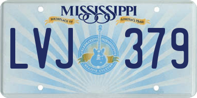 MS license plate LVJ379