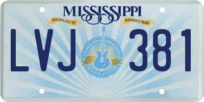 MS license plate LVJ381
