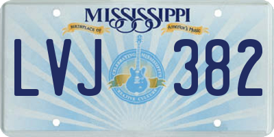 MS license plate LVJ382