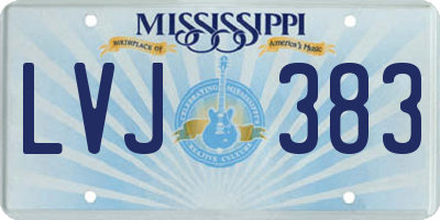 MS license plate LVJ383