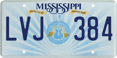 MS license plate LVJ384