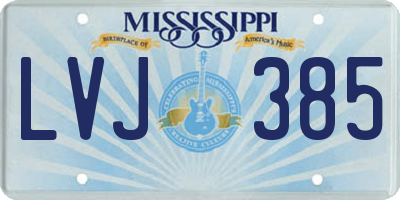 MS license plate LVJ385