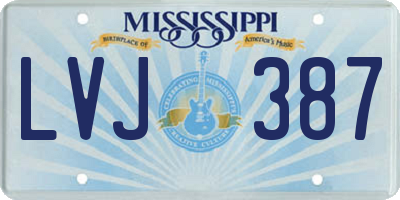 MS license plate LVJ387