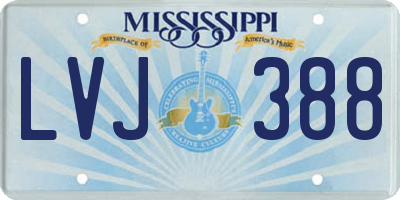 MS license plate LVJ388