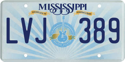 MS license plate LVJ389