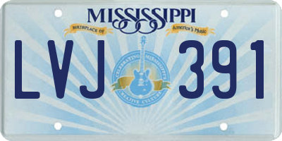 MS license plate LVJ391