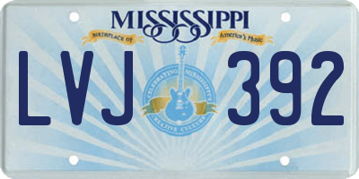 MS license plate LVJ392